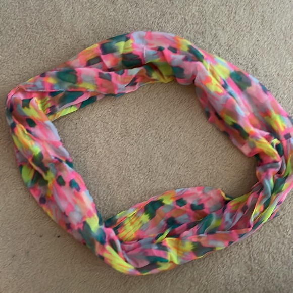 Multi-Color Abstract Print Infinity Scarf - Picture 2 of 5